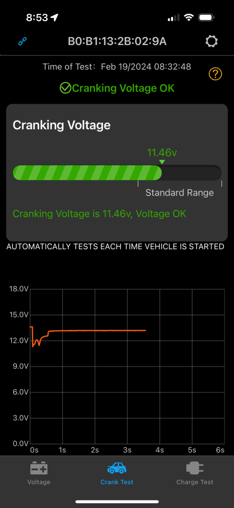 Battery Tracker Crank Test