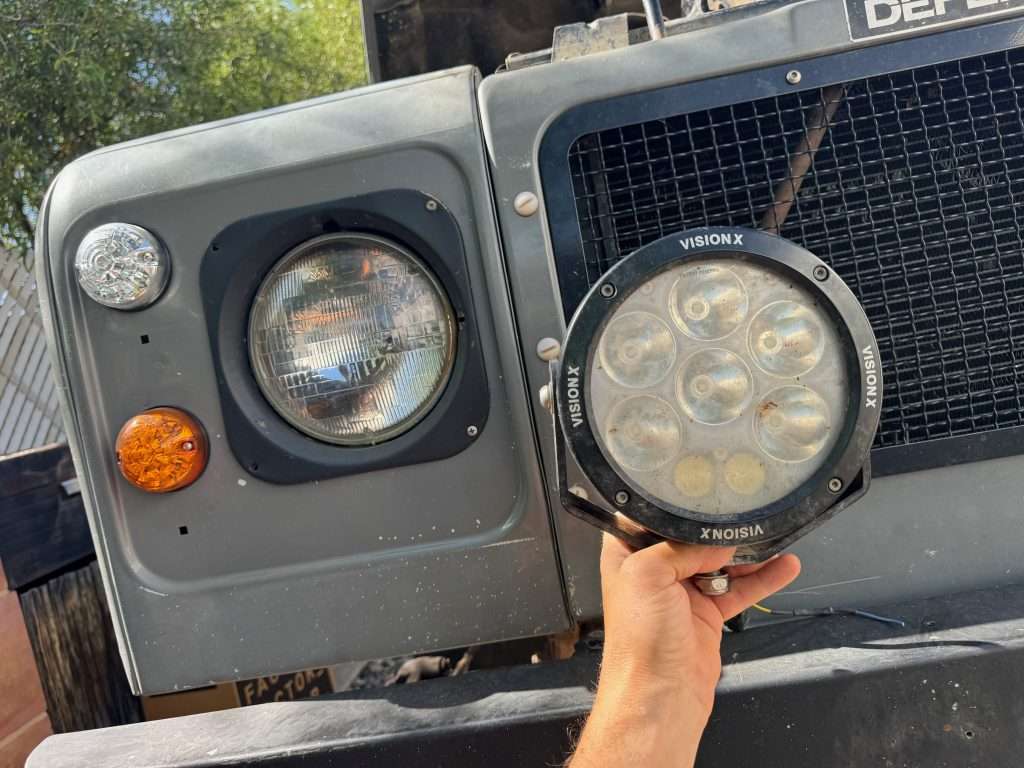 The Vision-X ADV series driving light looks like it would be right at home on the Defender.