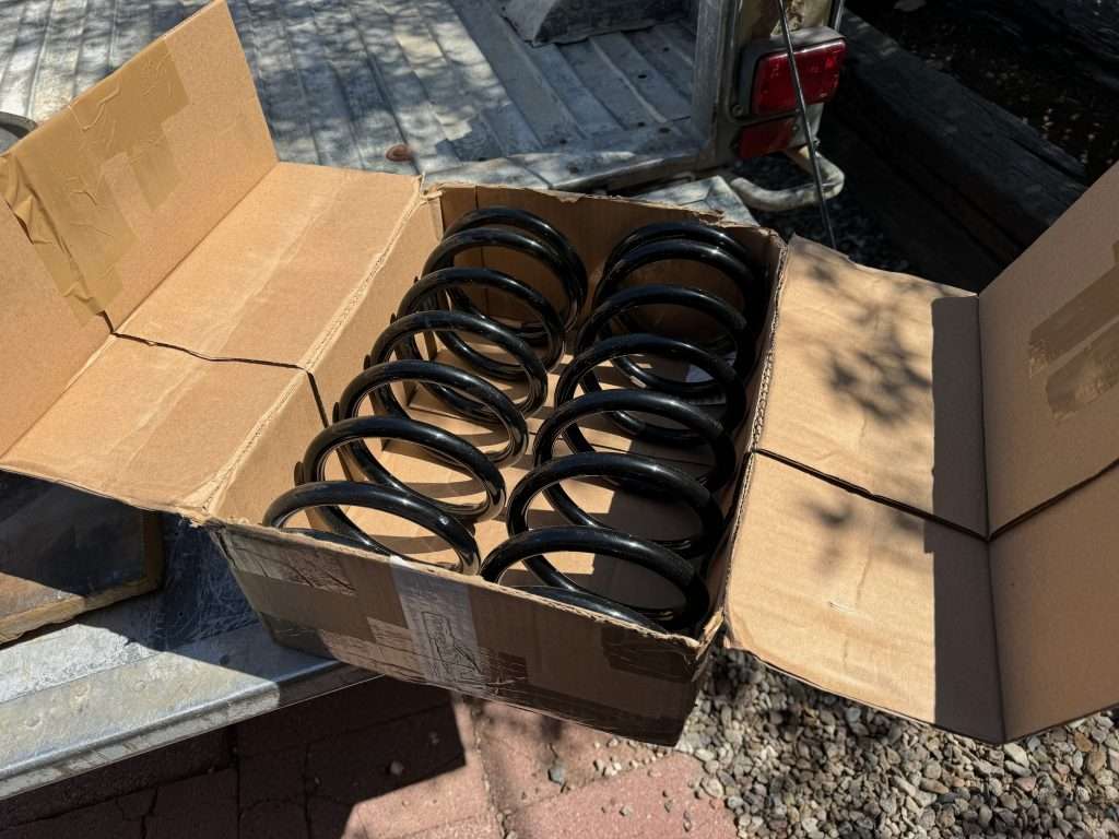 A pair of new ProLine HD coils to rejuvenate the front suspension on the Defender.