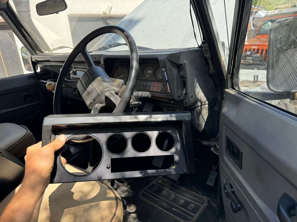 The metal binnacle by Raptor Engineering will help sure-up the cracked and decroded factory plastic dashboard.