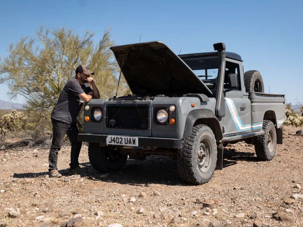 The bonnet is up on the Land Rover and I'm contemplating a charging issue