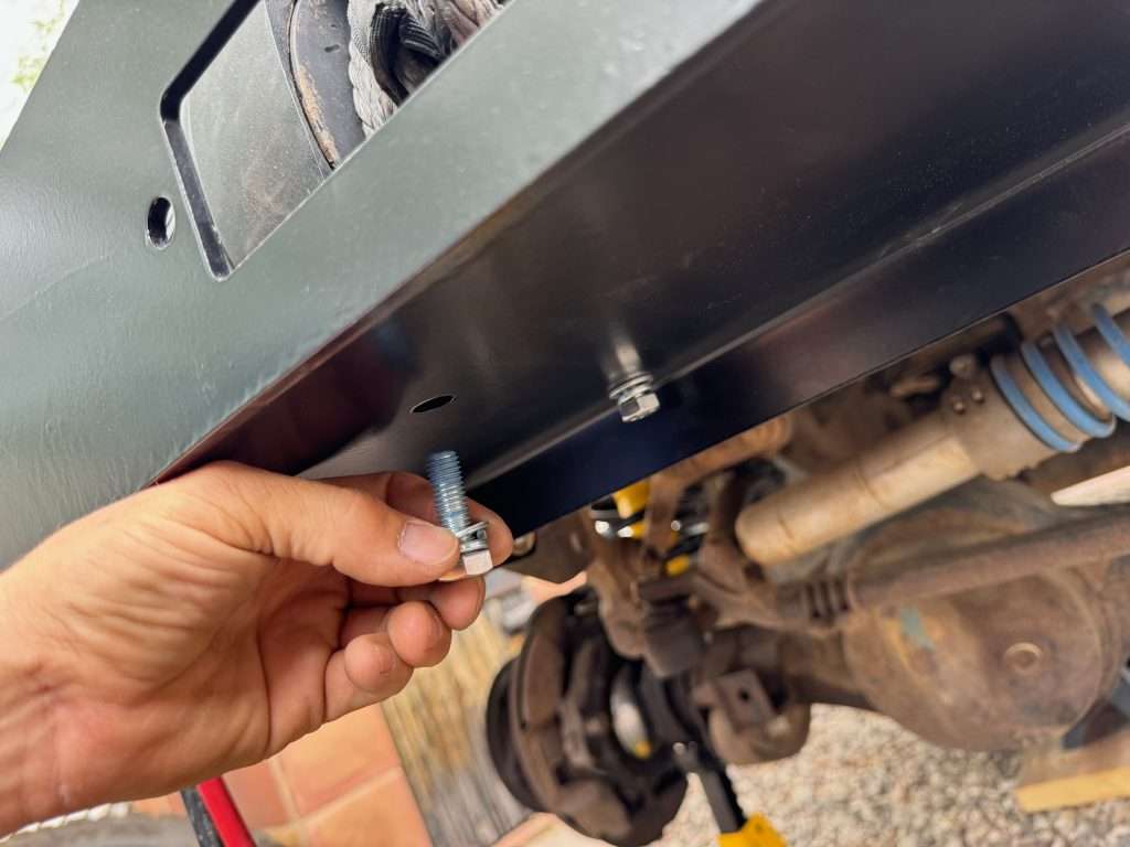 Since the winch seat nuts are held in place with permatex gasket maker, the bolts should thread very easily without much hunting or fussing