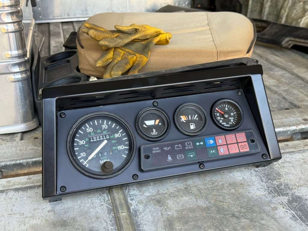 The Raptor Engineering binnacle all mocked up with the Land Rover Defender gauges.