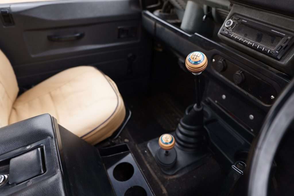 Wooden shift knobs installed. The interior of the Defender has come a long way since I became owner!