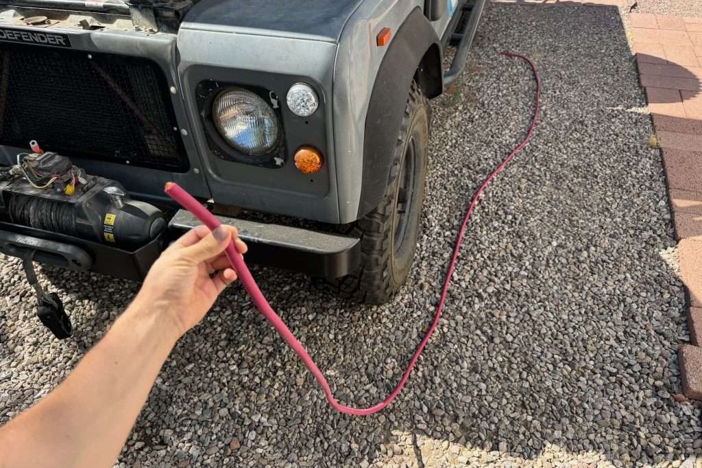 The new 1/0 welding cable used to attach the winch to the battery. I won't need all 15' but 12 to 13' instead.