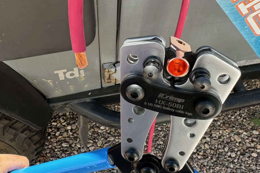 I didn't have a battery cable crimper so I had to get one of those too. I kept it cheap since I'll only need it once in a blue moon.