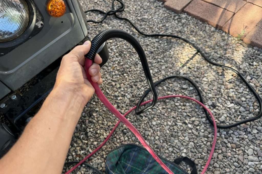 A lot of juice flows through the winch power cable, so best to protect it from abrasion as much as possible.