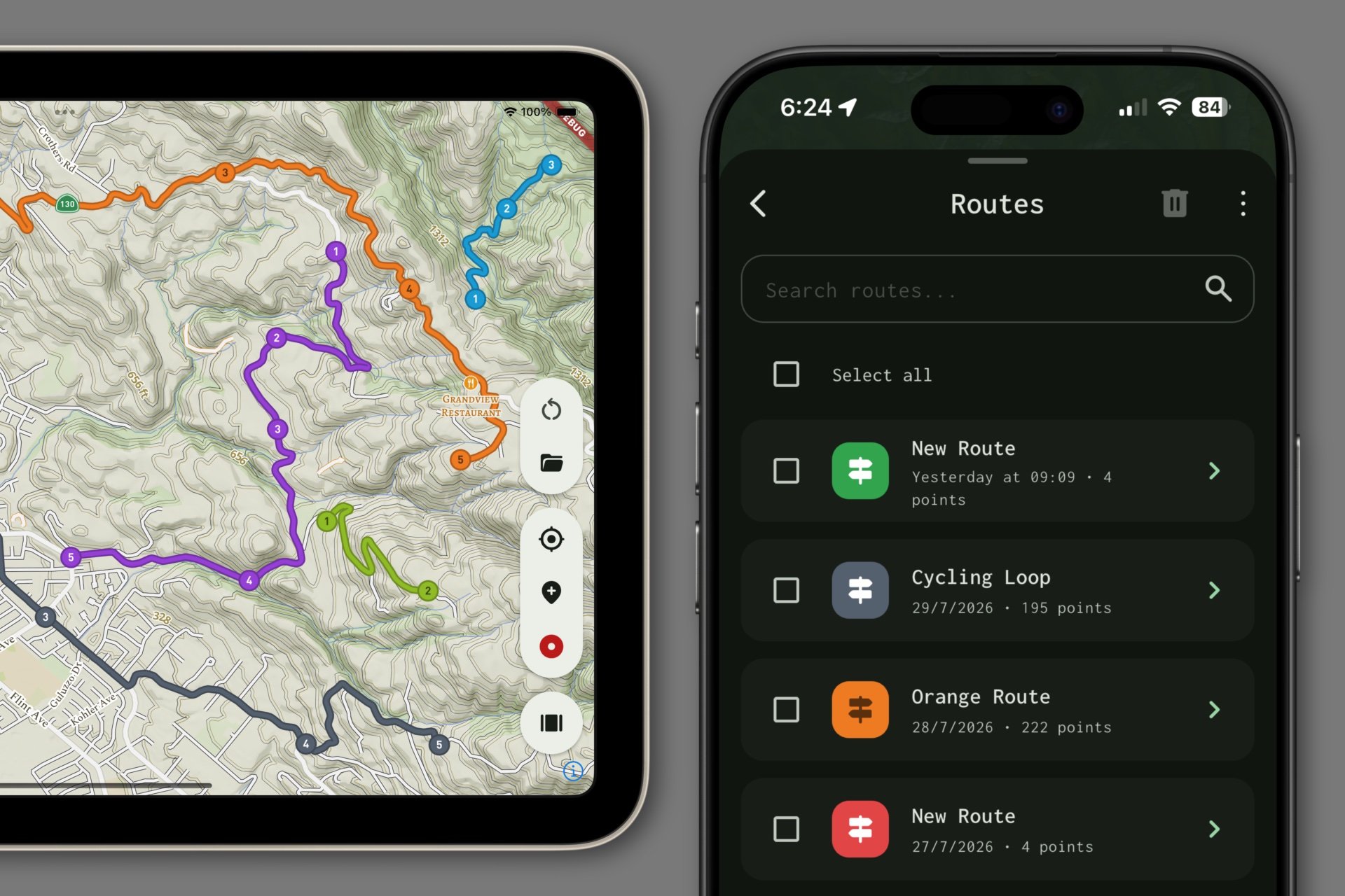 Experimenting with Selectable Route Colors and Styles