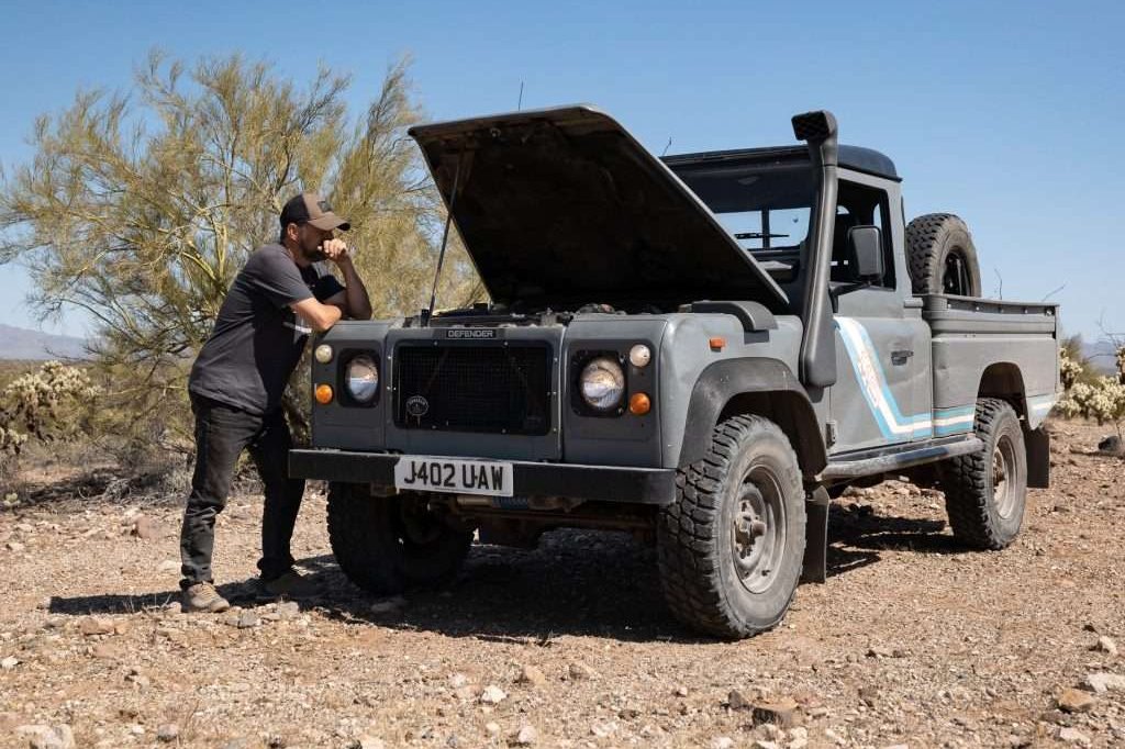 The bonnet is up on the Land Rover and I'm contemplating a charging issue