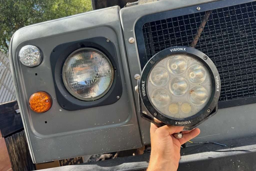 The Vision-X ADV series driving light looks like it would be right at home on the Defender.