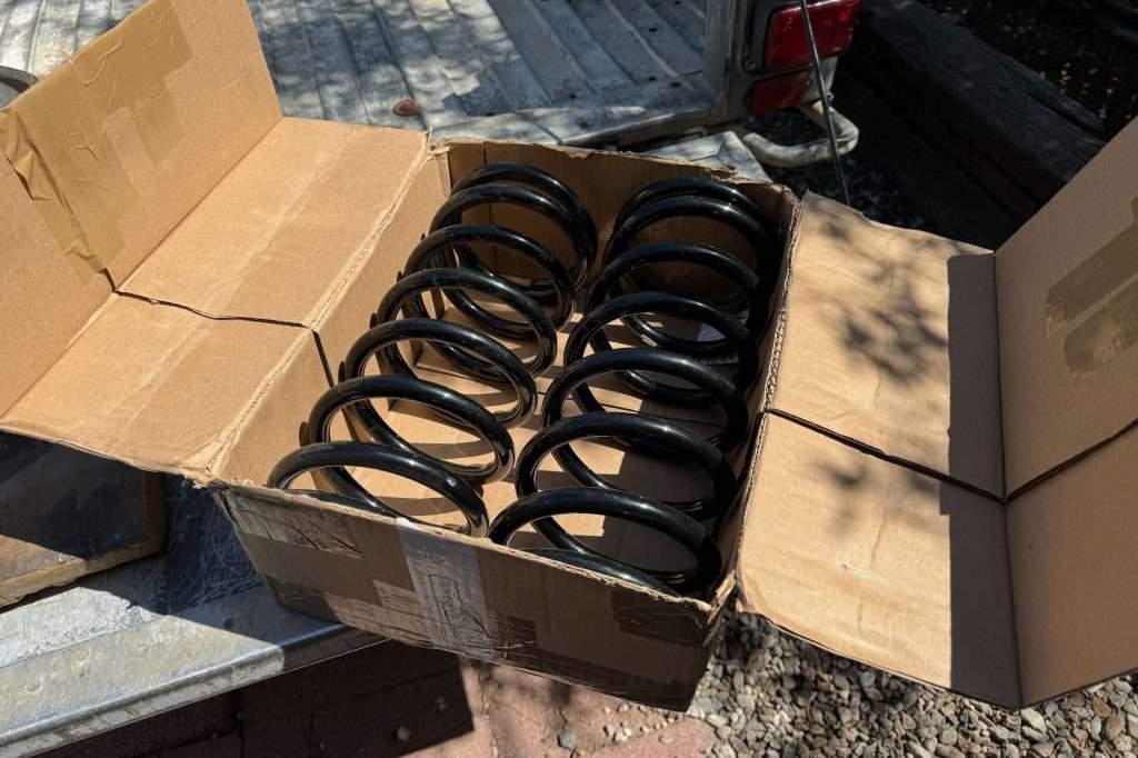 A pair of new ProLine HD coils to rejuvenate the front suspension on the Defender.